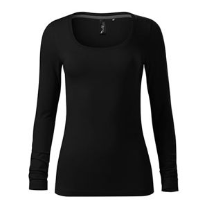 MALFINI Dámske tričko s dlhým rukávom Brave - Čierna | XL