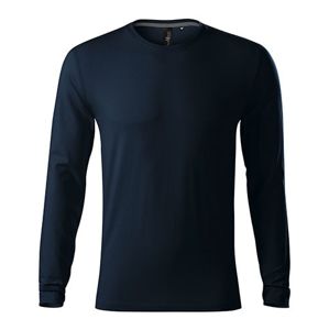 MALFINI Pánske tričko s dlhým rukávom Brave - Námornícka modrá | XL