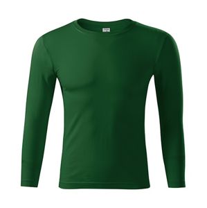 MALFINI Tričko s dlhým rukávom Progress LS - Fľaškovo zelená | L
