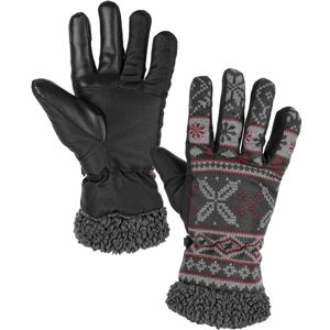 Canis Zimné rukavice s kožúškom FULLA - Šedá / červená | 8