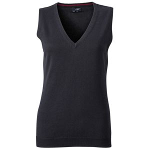 James & Nicholson Dámsky sveter bez rukávov JN656 - Čierna | L