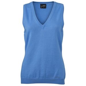 James & Nicholson Dámsky sveter bez rukávov JN656 - Ľadovo modrá | S