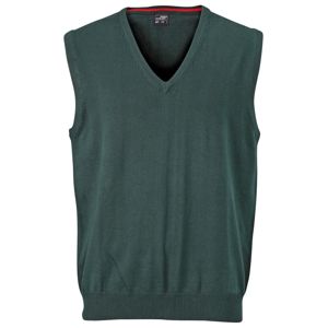 James & Nicholson Pánsky sveter bez rukávov JN657 - Lesná zelená | XXL