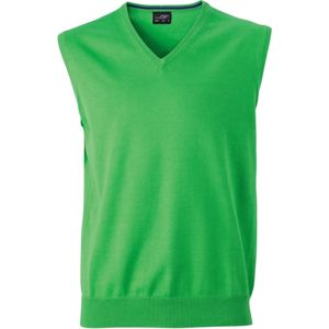 James & Nicholson Pánsky sveter bez rukávov JN657 - Zelená | XXL
