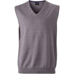 James & Nicholson Pánsky sveter bez rukávov JN657 - Šedý melír | L