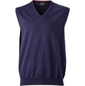 James & Nicholson Pánsky sveter bez rukávov JN657 - Tmavomodrá | XXL