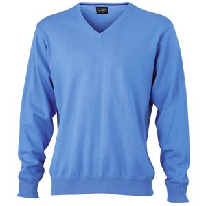 James & Nicholson Pánsky bavlnený sveter JN659 - Ľadovo modrá | S