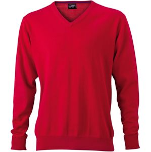 James & Nicholson Pánsky bavlnený sveter JN659 - Červená | L
