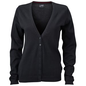 James & Nicholson Dámsky bavlnený sveter JN660 - Čierna | XL