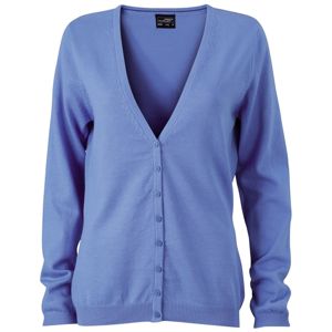 James & Nicholson Dámsky bavlnený sveter JN660 - Ľadovo modrá | XXL