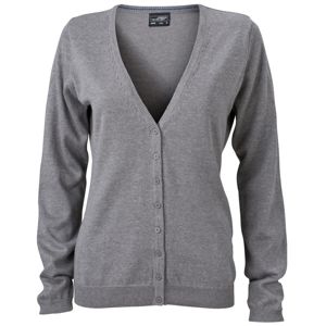 James & Nicholson Dámsky bavlnený sveter JN660 - Šedý melír | M