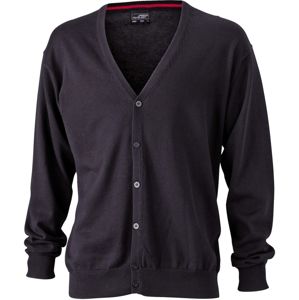 James & Nicholson Pánsky bavlnený sveter JN661 - Čierna | M