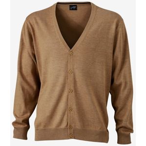James & Nicholson Pánsky bavlnený sveter JN661 - Camel | XXXL