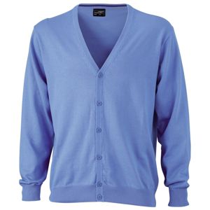 James & Nicholson Pánsky bavlnený sveter JN661 - Ledově modrá | XXXL