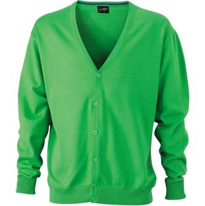 James & Nicholson Pánsky bavlnený sveter JN661 - Zelená | XXL