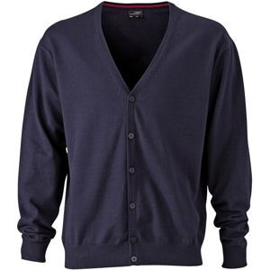 James & Nicholson Pánsky bavlnený sveter JN661 - Tmavomodrá | L