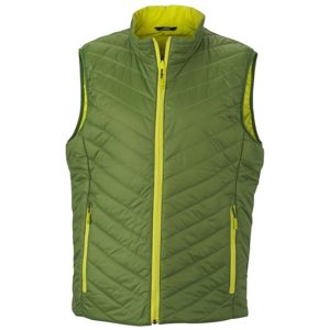 James & Nicholson Ľahká pánska obojstranná vesta JN1090 - Zelená / žlto-zelená | XL