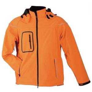 James & Nicholson Zimná pánska softshellová bunda JN1000 - Oranžová | S