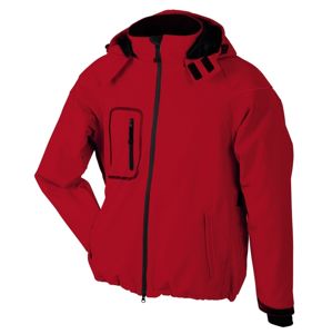 James & Nicholson Zimná pánska softshellová bunda JN1000 - Červená | XL