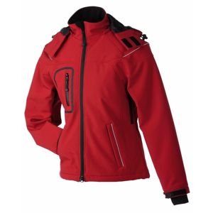 James & Nicholson Zimná dámska softshellová bunda JN1001 - Červená | XL