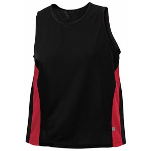 James & Nicholson Pánske športové tričko bez rukávov JN305 - Čierna / červená | M
