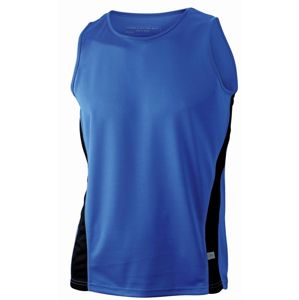 James & Nicholson Pánske športové tričko bez rukávov JN305 - Královská modrá / černá | XXXL