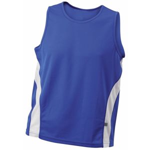 James & Nicholson Pánske športové tričko bez rukávov JN305 - Kráľovská modrá / biela | M
