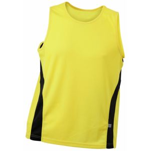 James & Nicholson Pánske športové tričko bez rukávov JN305 - Žltá / čierna | XL