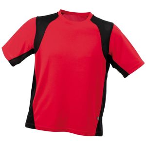James & Nicholson Pánske športové tričko s krátkym rukávom JN306 - Červená / čierna | S