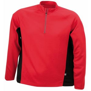 James & Nicholson Pánske športové tričko s dlhým rukávom JN307 - Červená / černá | S