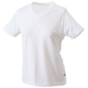 James & Nicholson Dámske športové tričko s krátkym rukávom JN316 - Biela / biela | XS