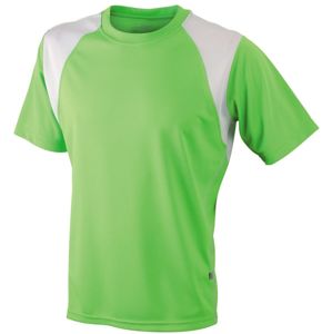 James & Nicholson Pánske bežecké tričko s krátkym rukávom JN397 - Limetkovo zelená / biela | S