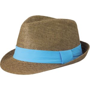 Myrtle Beach Letný klobúk MB6564 - Hnedá / tyrkysová | L/XL