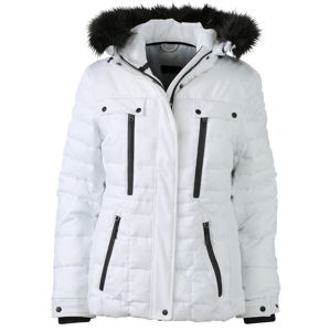 James & Nicholson Športová dámska zimná bunda JN1101 - Bílá / černá | XL