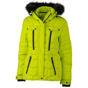 James & Nicholson Športová dámska zimná bunda JN1101 - Žlutozelená / černá | M