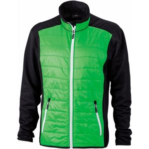 James & Nicholson Pánska športová bunda JN593 - Černá / zelená / bílá | L