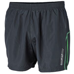 James & Nicholson Pánske bežecké šortky JN488 - Oceľovo šedá / zelená | XXL