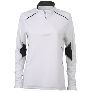 James & Nicholson Dámske funkčné tričko s dlhým rukávom JN473 - Bílá / černá | XL