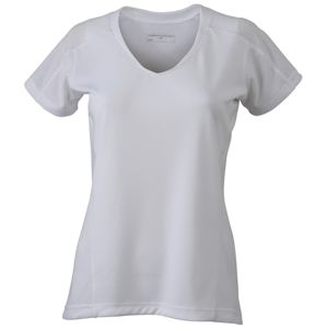 James & Nicholson Dámske bežecké tričko JN471 - Bílá / bílá | XL