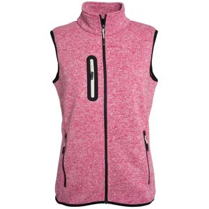 James & Nicholson Dámska vesta z pleteného fleecu JN773 - Ružový melír / off-white | XXL