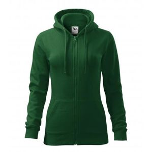 MALFINI Dámska mikina Trendy Zipper - Fľaškovo zelená | L