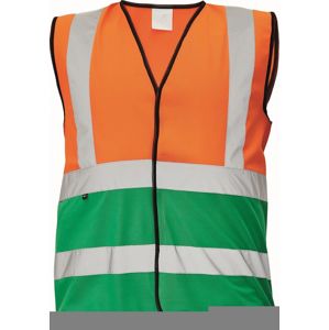Cerva Reflexná vesta LYNX DUO - Oranžová / zelená | XXXL