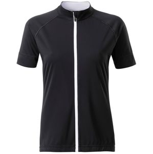 James & Nicholson Dámsky cyklistický dres na zips JN515 - Čierna / biela | L