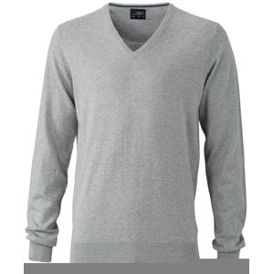 James & Nicholson Luxusný pánsky sveter s kašmírom JN664 - Světle šedý melír | L