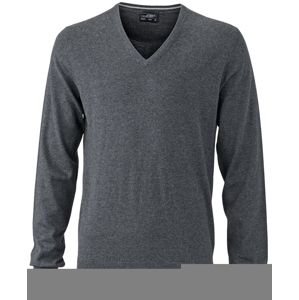 James & Nicholson Luxusný pánsky sveter s kašmírom JN664 - Antracitový melír | XL