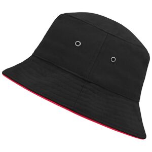 Myrtle Beach Bavlnený klobúk MB012 - Čierna / červená | S/M