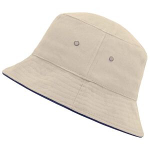 Myrtle Beach Bavlnený klobúk MB012 - Prírodná / tmavomodrá | S/M