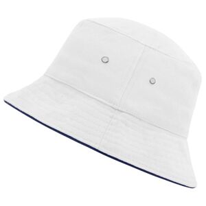 Myrtle Beach Bavlnený klobúk MB012 - Biela / tmavomodrá | S/M