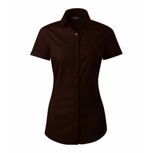 MALFINI Dámska košeľa s krátkym rukávom Flash - Kávová | S