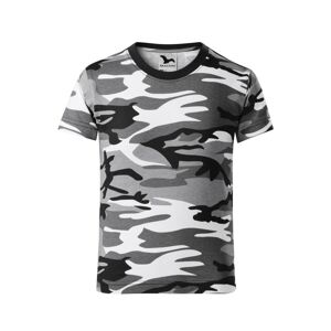 MALFINI Detské maskáčové tričko Camouflage - Maskáčová petrolejová | 134 cm (8 rokov)